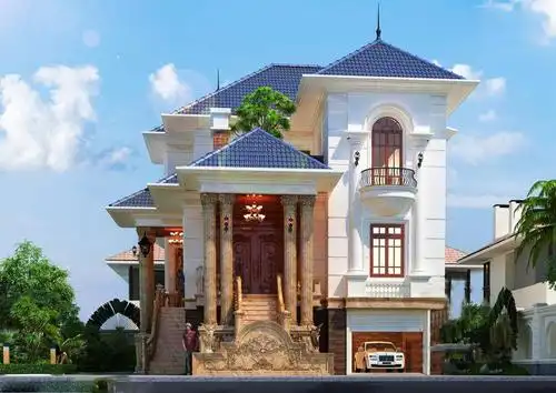 7栋豪华欧式别墅,村里很难找到同款,超乎你的想象