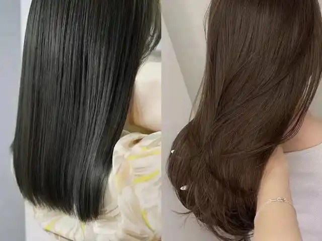 黑茶色头发图片