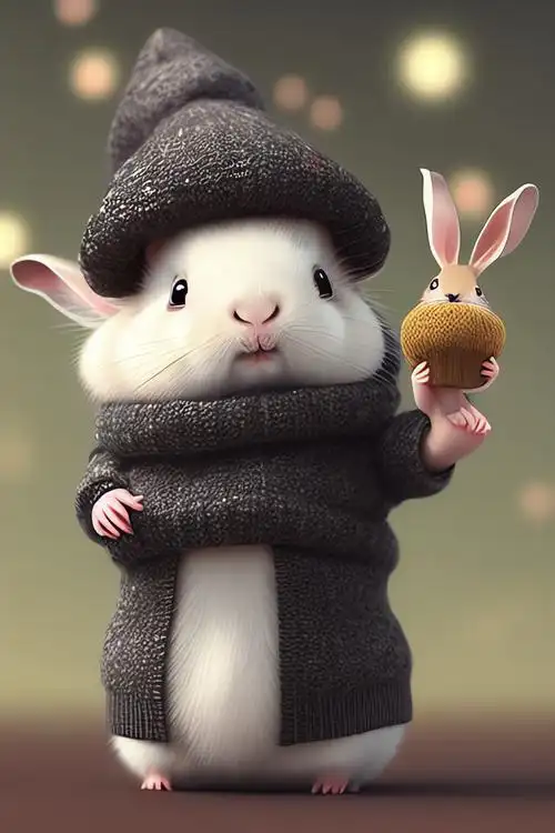 超级可爱的萌萌兔 ai绘画壁纸