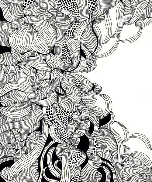 线条画  #黑白线条画  #控笔练习