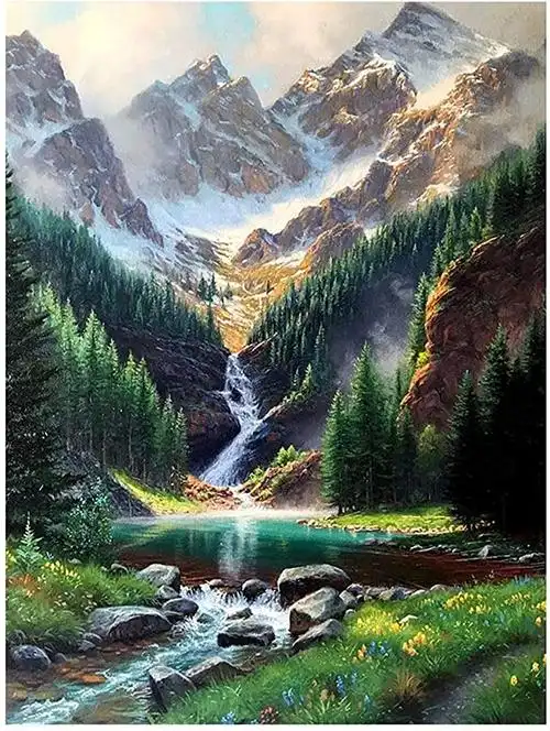 kthofcy 5d diy 钻石绘画套件成人儿童夏季风景全钻刺绣十字绣水晶