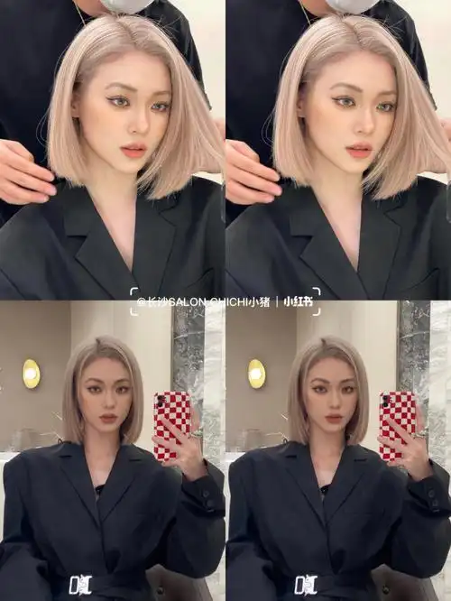 可甜酷可温柔的短发设计发色绝了