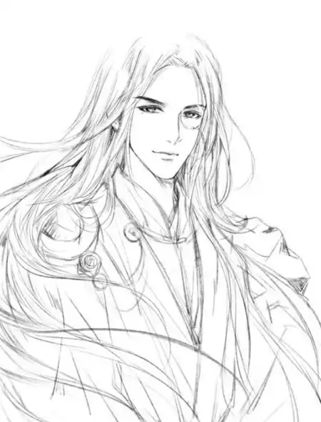 15张超帅古风美男线稿图古风人物线稿临摹图集美图