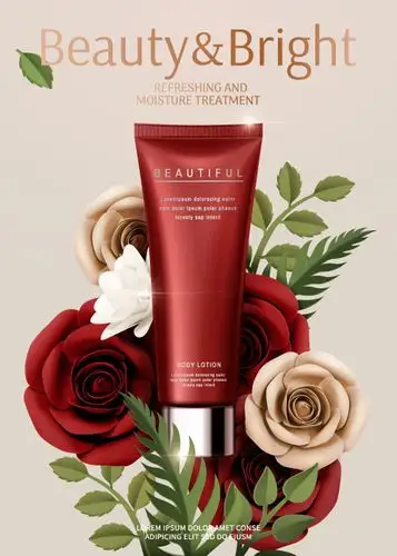 矢量化妆品广告海报设计