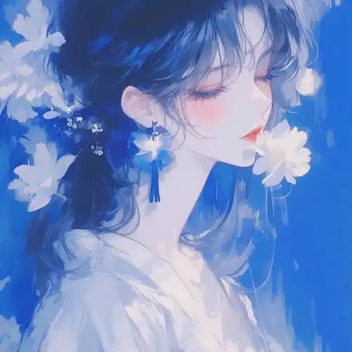 蓝色女生头像