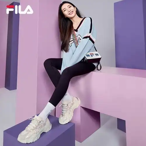 江疏影同款fila斐乐鱼刺女鞋休闲鞋女官方sofia老爹鞋女2021秋季新款