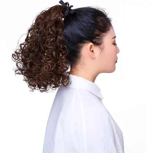 时尚马尾假发女蓬松卷发小卷玉米烫绑式假发尾梨花卷假辫子新款