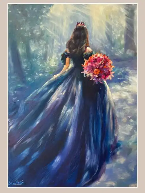 油画棒人物总有阳光在等你简单步骤