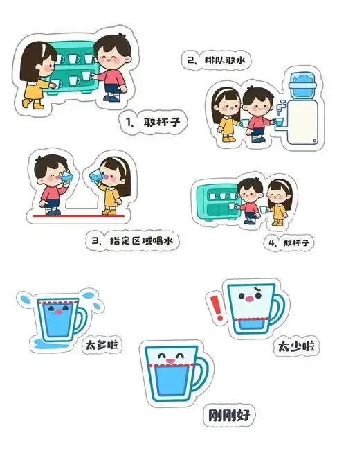 60幼儿园喝水区环创主题素材直接打印