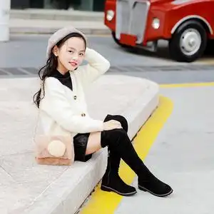 女童马丁靴2022秋冬新款加绒公主长靴中大童小女孩高筒靴儿童靴3人