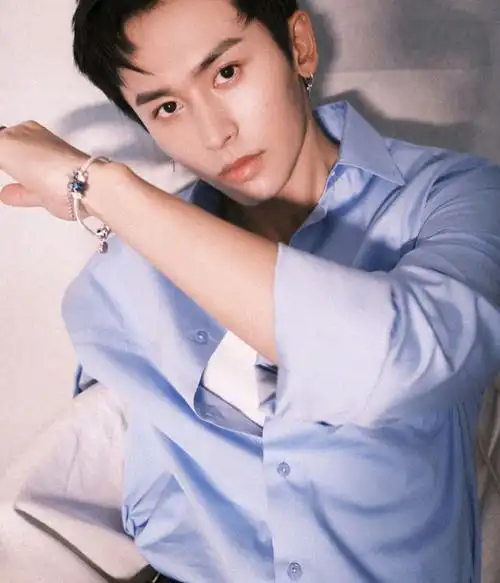 上游时尚张哲瀚复古胶片大片干净俊朗的夏日蓝朋友