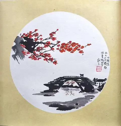 小桥流水人家,腊梅吐香时节.