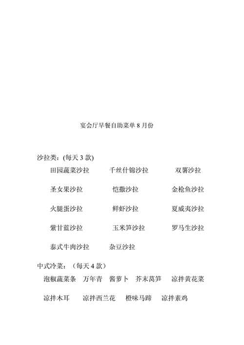 西餐早餐自助菜单.doc