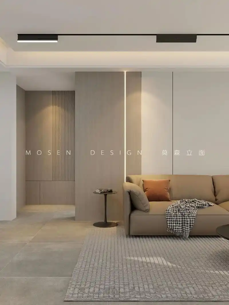 大地色系客厅立面设计#木饰面 #沙发背景墙 #客厅背景墙 # - 抖音