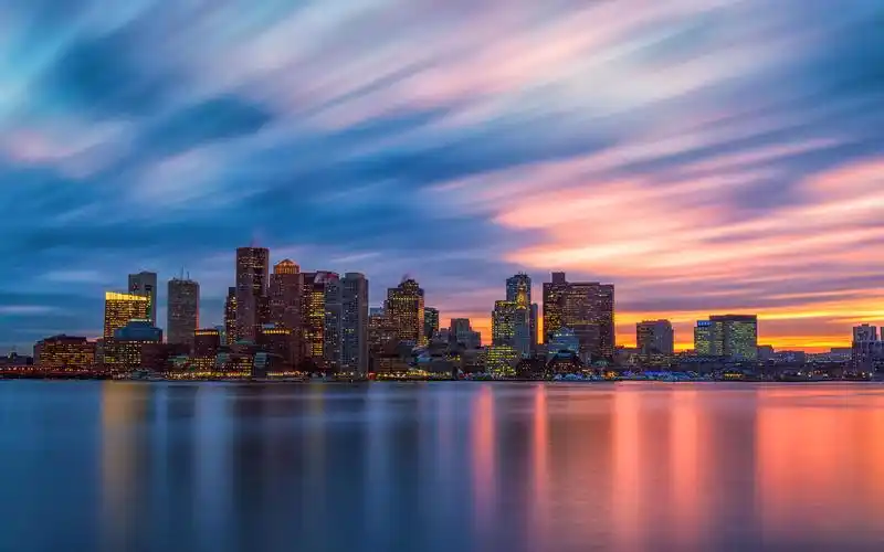 唯美意境,唯美,晚霞,城市,夜景,电脑壁纸,壁纸城市的晚霞