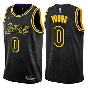 美版正品 湖人队0号尼克杨球衣 库兹马城市篮球服男女背心威少sw