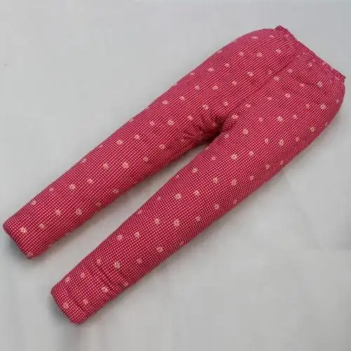 棉花手工棉裤女冬季加厚高腰保暖内穿裤子中老年人妈妈居家冬天 红底