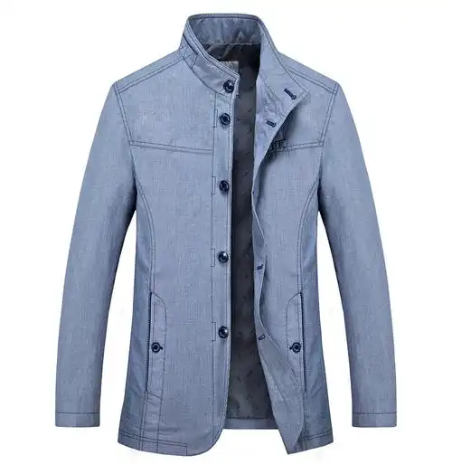 利郎男装派克单排扣羊毛夹克男外套真皮拼接口袋秋季潮款5qpk009