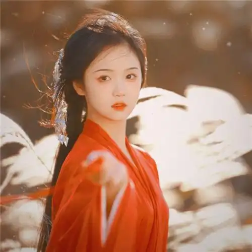 古风头像女红色系