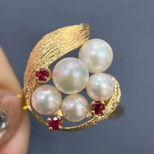 结缘天然御木本皇室品牌珍珠戒指手饰