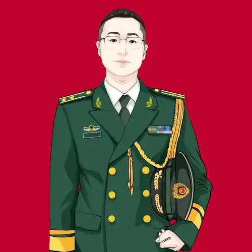 国庆专属头像,痕迹军人照片来画,五官立体,棱角分明,霸气十足,彰显