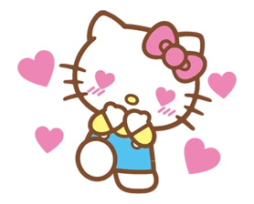 hello kitty的快乐的日子贴纸 - 新的表情符号, gif, 贴纸免费123