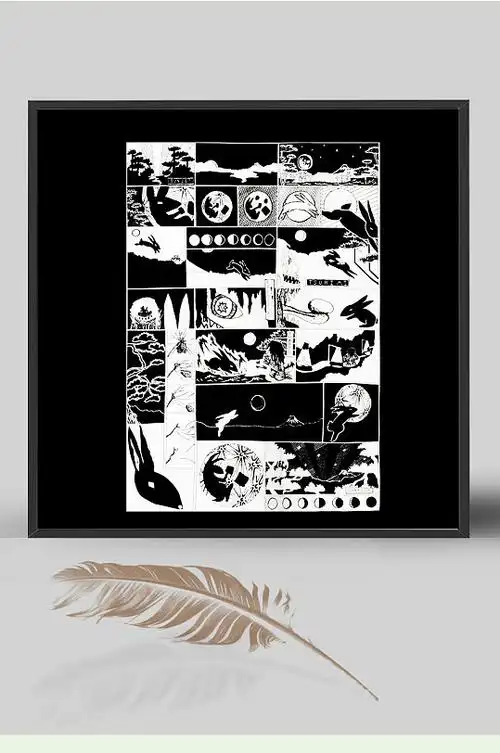 黑白格子画图案背景