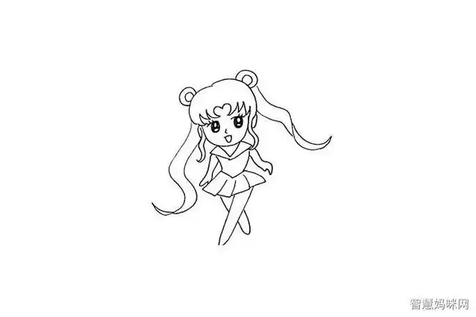 美少女战士简笔画画法步骤怎么画一个跳芭蕾舞的单腿女孩简笔画 手绘