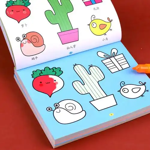 儿童画画本宝宝涂色绘本书 2-3-6岁幼儿园涂鸦填色图画绘画册套装