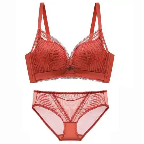 2020高端透气无痕加厚款女士内衣聚拢侧收副乳调整型文胸套装 神秘黑