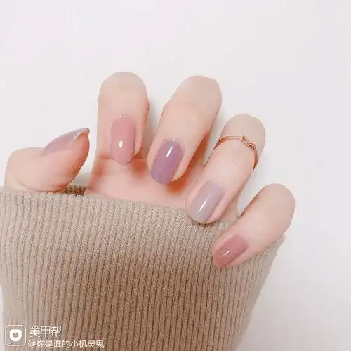 一指一色纯色美甲图片