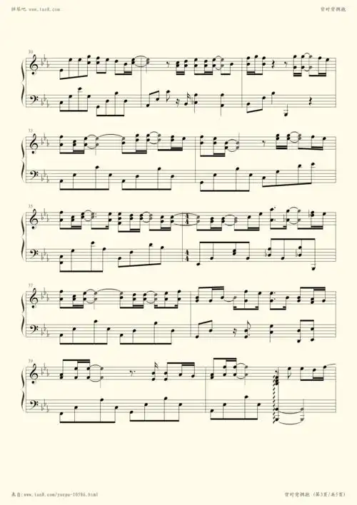 钢琴谱 - 背对背拥抱(和弦精编版)