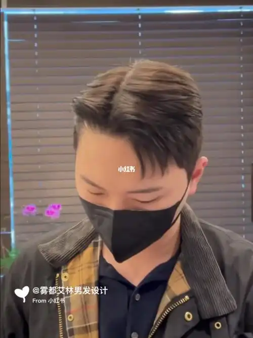 韩式服帖纹理二八分纹理侧背头73男生发型