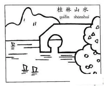 桂林山水简笔画:象鼻山