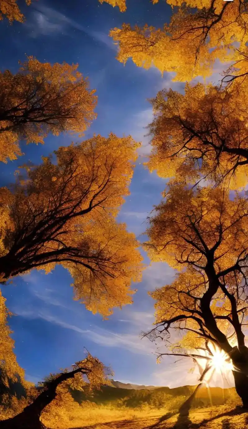来一组秋天的胡杨唯美图片与大家共享