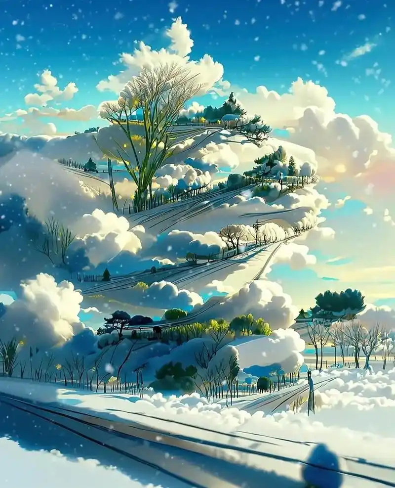 治愈系 漫画风景图#十一月你好  - 抖音