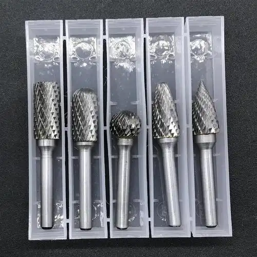 磨头6x12mm钨钢5支装合金旋转金属电磨木工雕刻磨头