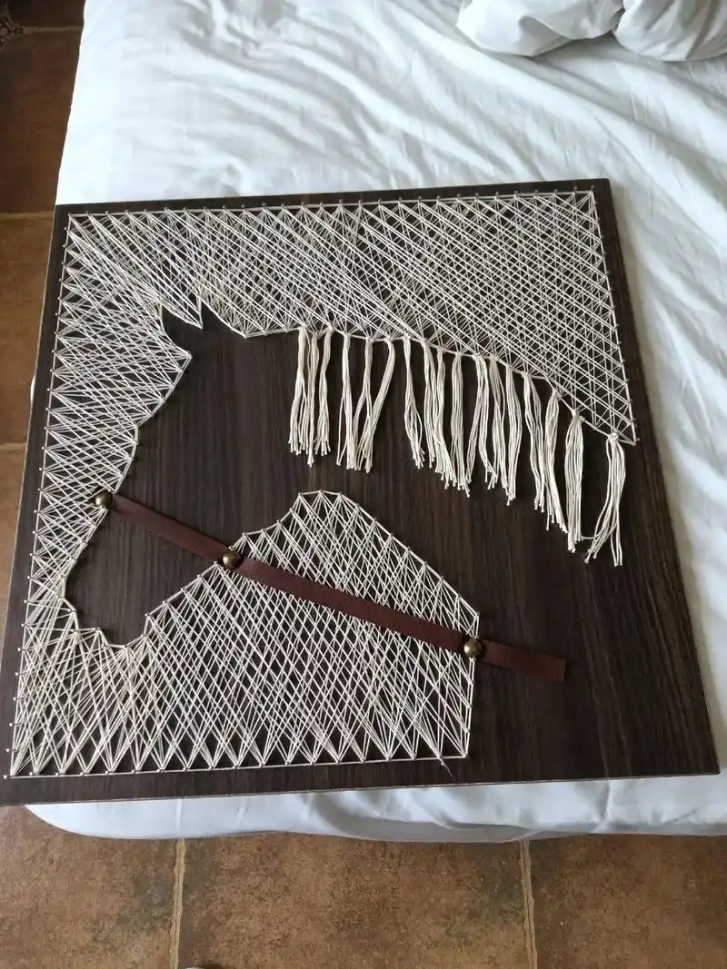 绕线画马到成功图,隔离中无聊干点手工活#疫情早点结束  - 抖音