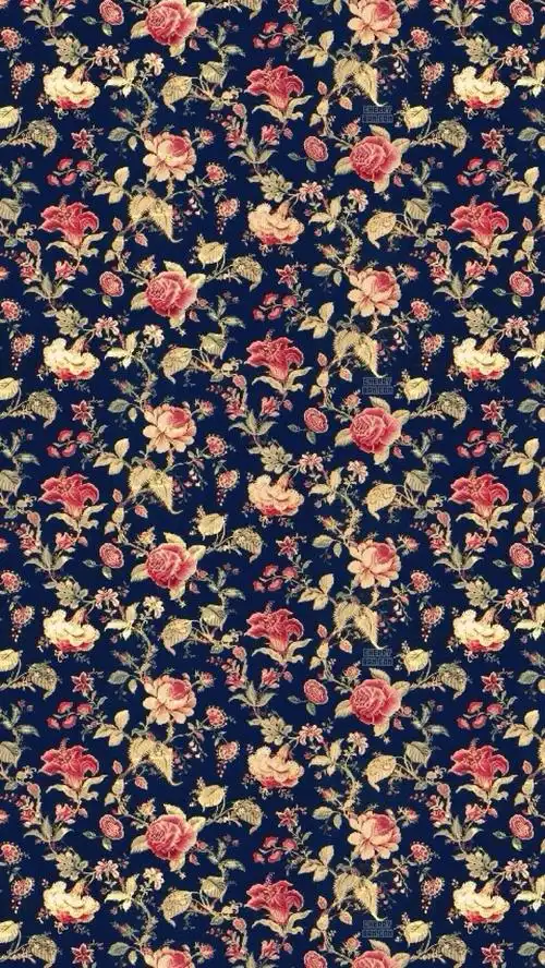 黑色碎花复古壁纸