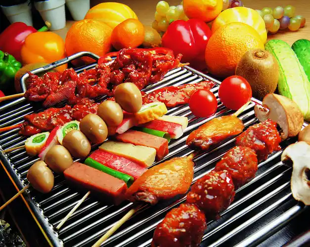 烧烤铁架烤串美食