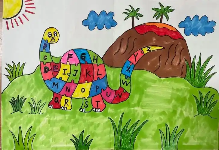 三年级字母画 英语创意绘画 - 智慧妈咪网