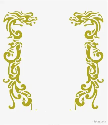 中国风龙纹边框png素材透明免抠图片装饰效果