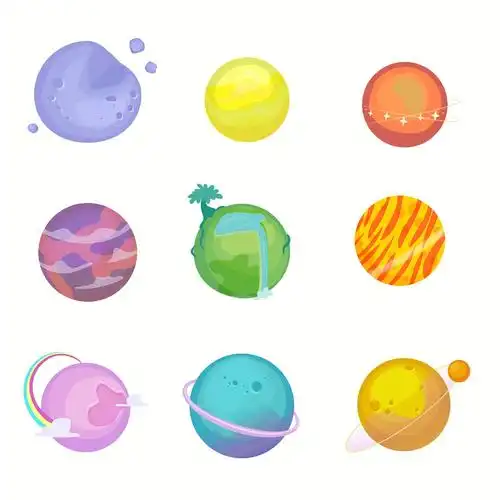 可爱卡通彩绘星球免抠素材分享