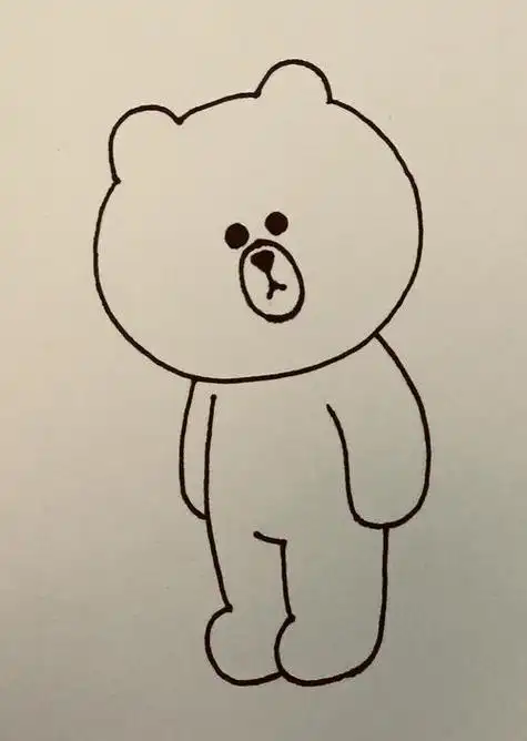 卡通人物布朗熊怎么画简笔画 简笔画图片大全-蒲城教育文学网