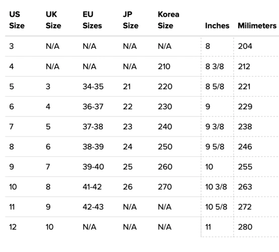 crocs 卡洛驰其它尺码表