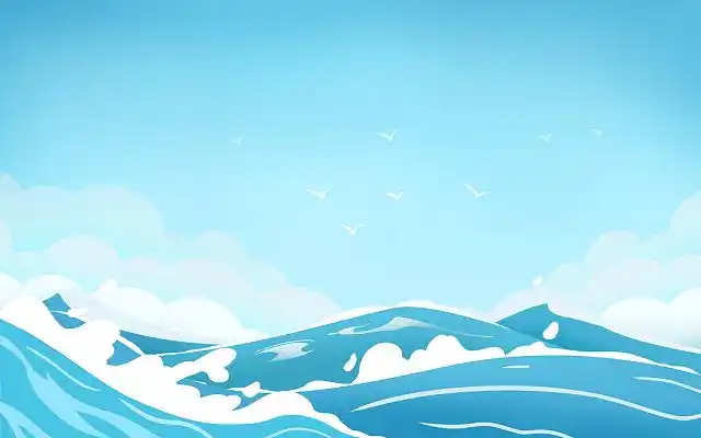 卡通海浪插画jpg夏天海边