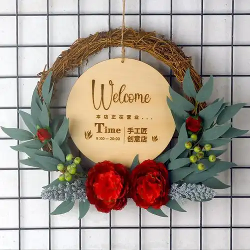 正在营业中挂牌双面木质门牌创意个性门口挂饰欢迎光临木牌子