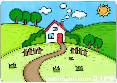 春天风景彩色简笔画