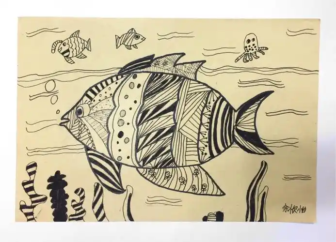 线描装饰画-海底世界