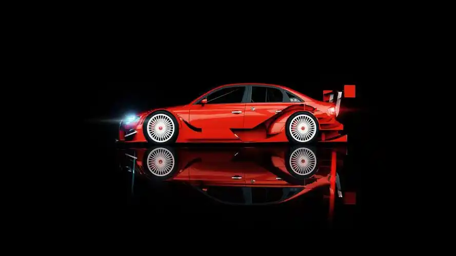 红色酷炫跑车图片桌面壁纸